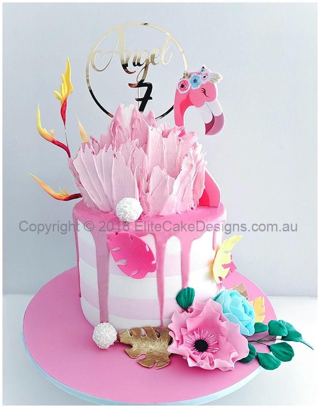 Flamingo Birthday cake for girls